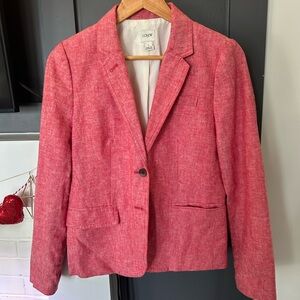 J. Crew Women's Red Linen Blazer